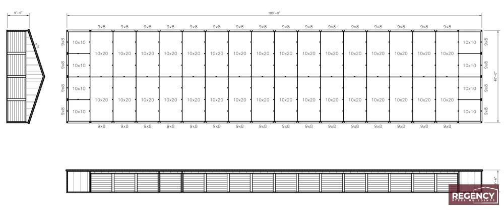 40x180 Storage Building 40x180 Self Storage Building