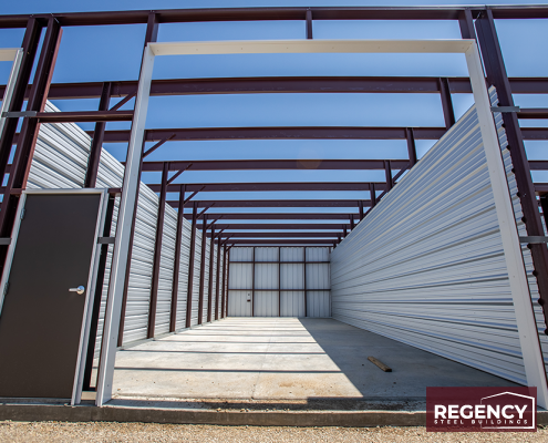 RV storage facility under construction with steel framing RV storage facility under construction with steel framing