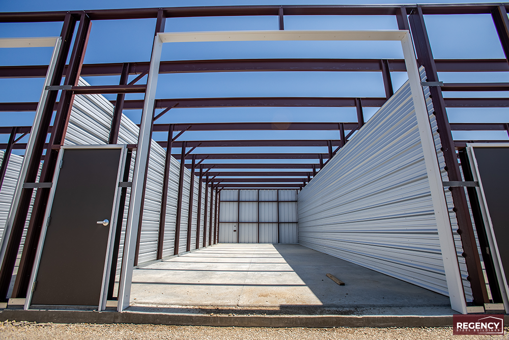 RV storage facility under construction with steel framing RV storage facility under construction with steel framing