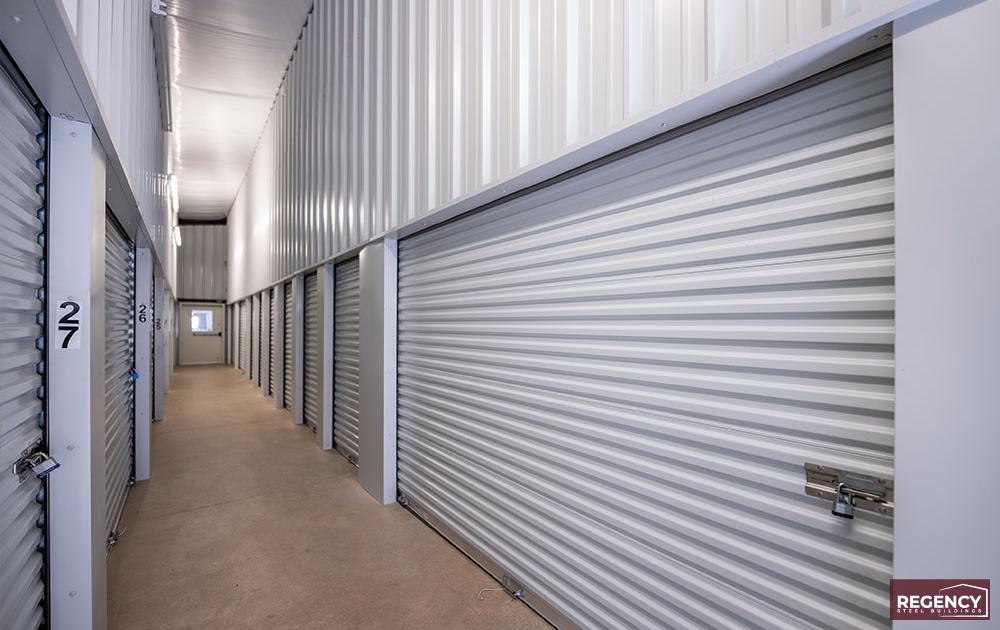 interior of climate controlled storage with wide doors