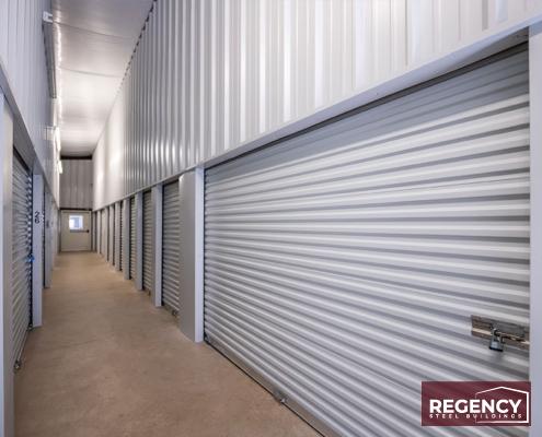 interior of climate controlled storage with wide doors