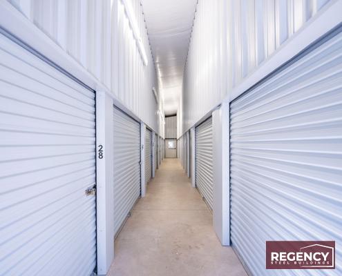 interior of a climate controlled mini storage building
