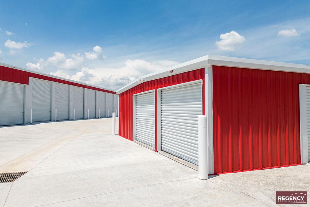 colorado-mini-storage image of mini storage buildings with red walls and white roofs