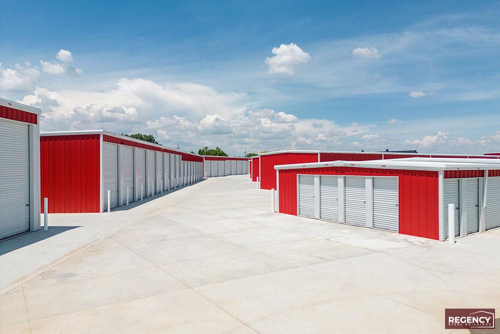 windsor-mini-storage image of mini storage buildings with red walls and white roofs