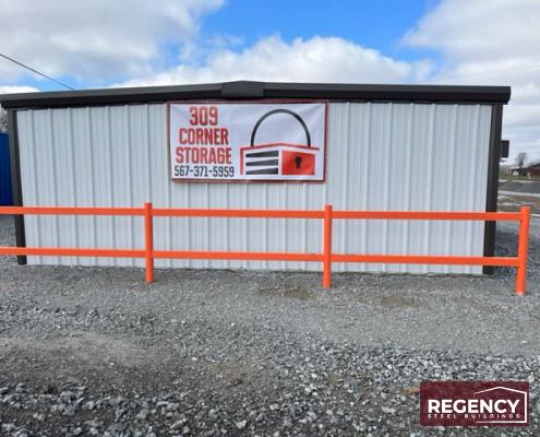 alger-oh-mini-storage pair of steel mini storage buildings in Alger, Ohio these buildings cater to residential and commercial storage needs. With Light Stone-colored walls and Bronze trim, the facility has an attractive appearance. The buildings feature customizations like gutters, downspouts, and DripX condensation control to ensure durability and protection against water damage. This self-storage facility will provide (86) much-needed storage units, meeting the increasing demand fueled by rising housing costs and remote work trends.
