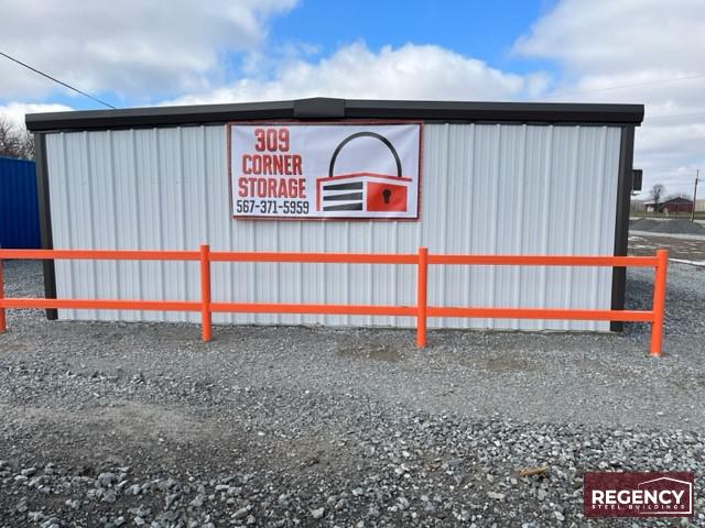 alger-oh-mini-storage pair of steel mini storage buildings in Alger, Ohio these buildings cater to residential and commercial storage needs. With Light Stone-colored walls and Bronze trim, the facility has an attractive appearance. The buildings feature customizations like gutters, downspouts, and DripX condensation control to ensure durability and protection against water damage. This self-storage facility will provide (86) much-needed storage units, meeting the increasing demand fueled by rising housing costs and remote work trends.