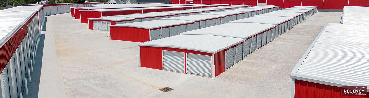 red and white mini storage facility, this is also used for boat and RV storage